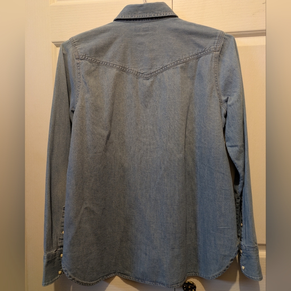 Banana Republic The Perfect Denim Everyday Shirt Snap Buttons Size XS New! - Picture 12 of 15